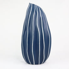 Load image into Gallery viewer, Pod Vase Ceramics Living Green Decor LARGE Navy Stripe