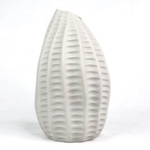 Load image into Gallery viewer, Pod Vase Ceramics Living Green Decor MEDIUM White Ripple