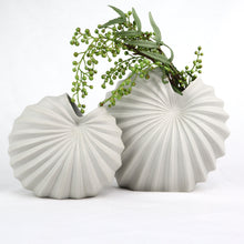 Load image into Gallery viewer, Spiral Vase Chalk Etch Ceramics Living Green Decor