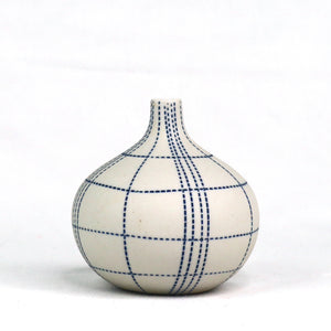 Argo Vase Ceramics Living Green Decor SMALL Plaid 