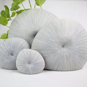 Mollusc Vase Pinstripe Ceramics Living Green Decor 