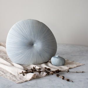 Mollusc Vase Pinstripe Ceramics Living Green Decor 