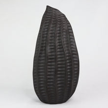 Load image into Gallery viewer, Pod Vase Ceramics Living Green Decor LARGE Charcoal Ripple 
