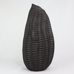 Pod Vase Ceramics Living Green Decor LARGE Charcoal Ripple 