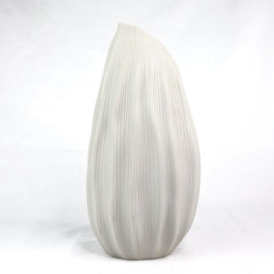 Pod Vase Ceramics Living Green Decor LARGE White Etched 