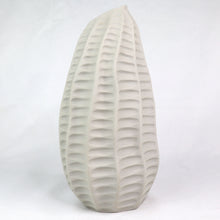 Load image into Gallery viewer, Pod Vase Ceramics Living Green Decor LARGE White Ripple 
