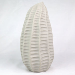 Pod Vase Ceramics Living Green Decor LARGE White Ripple 