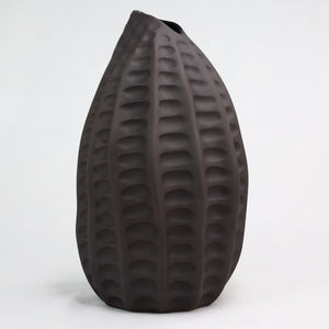 Pod Vase Ceramics Living Green Decor MEDIUM Charcoal Ripple 