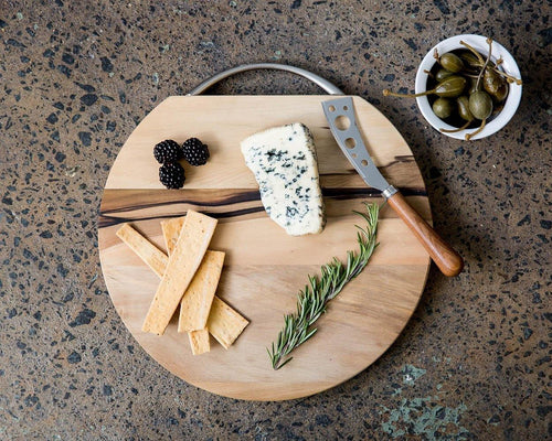 Round Cheese Board Large Wooden items Living Green Decor 