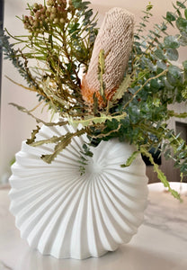 Spiral Vase Chalk Etch Ceramics Living Green Decor 