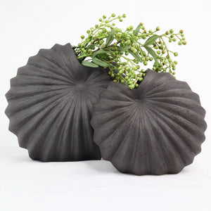 Spiral Vase Charcoal Ceramics Living Green Decor 