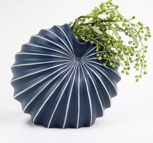 Load image into Gallery viewer, Spiral Vase Indigo Blue Ceramics Living Green Decor 
