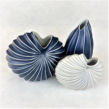 Load image into Gallery viewer, Spiral Vase Indigo Blue Ceramics Living Green Decor 
