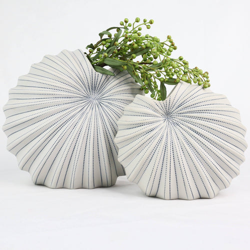 Spiral Vase Pinstripe Ceramics Living Green Decor 