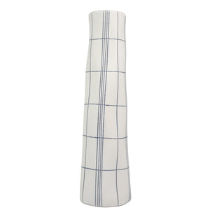 Tube Vase Ceramics Living Green Decor LARGE Plaid 