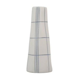 Tube Vase Ceramics Living Green Decor SMALL Plaid 