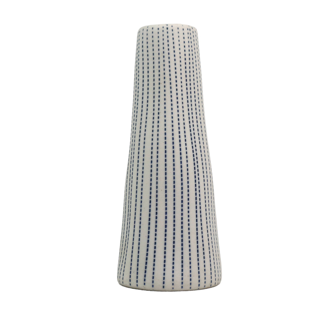 Tube Vase Ceramics Living Green Decor SMALL Stripe 